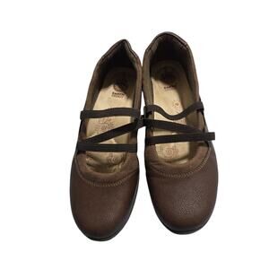 Earth Spirit Gelron Sz 9 Brown Mary Jane Shoes Lightweight Elastic Comfort Flats